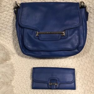Blue coach bag And matching wallet